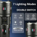 Ліхтар FLUORESCENCE AK177+LASER LED PM60-TG (ЗУ Type-C, 8x18650 power bank, zoom, 5 фільтрів)