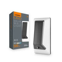 Ліхтар VIDEX VL-BHSO-003-S 5W настінний автономний 500Lm (LiFePO4 2000mAh + SOLAR) IP65  5000K