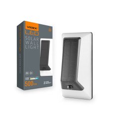 Ліхтар VIDEX VL-BHSO-003-S 5W настінний автономний 500Lm (LiFePO4 2000mAh + SOLAR) IP65  5000K